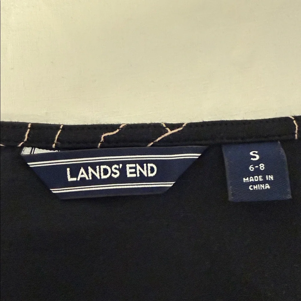 Lands’ End Floral Fit & Flare Dress Size S Cotton Stretch Pockets - Picture 5 of 5